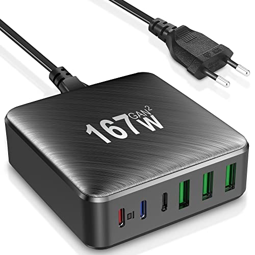 Chargeur USB C Rapide,167W Chargeur USB Multiple,6 Ports Chargeur Type
