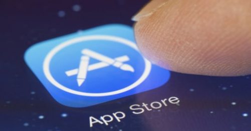 Logo App Store sur écran tactile