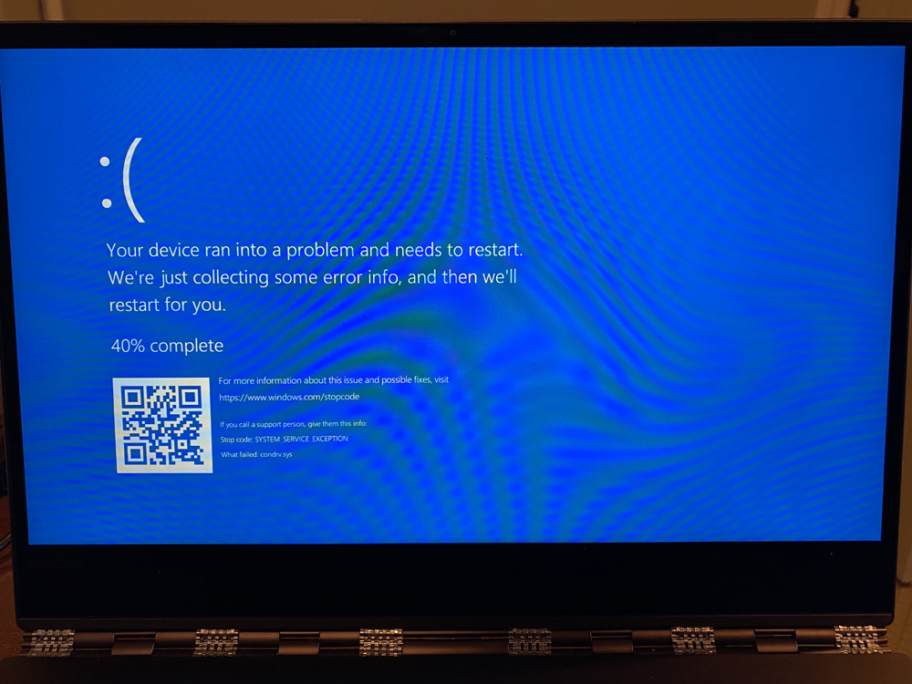 The infamous Windows Blue Screen of Death