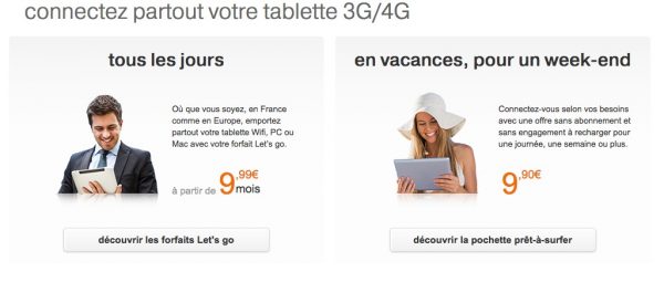 Forfait 3G 4G pour tablette