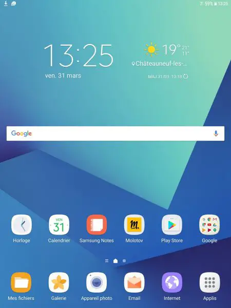 Surcouche Touchwiz sur Galaxy Tab S3