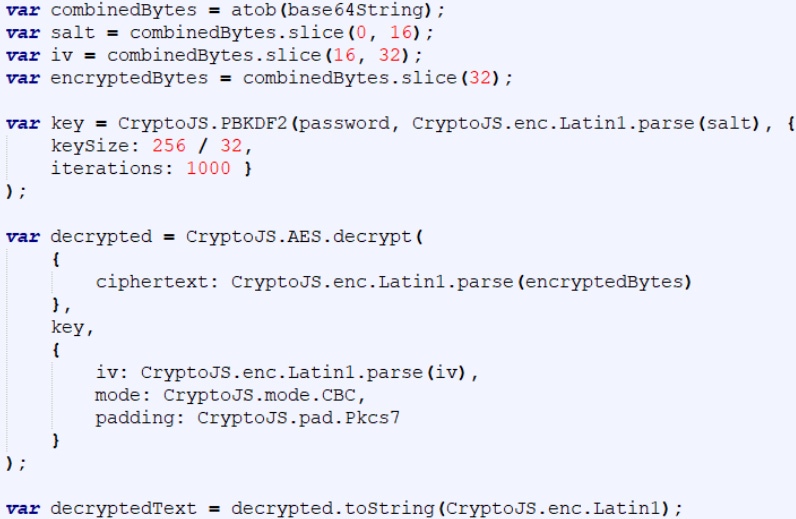 AES encryption implementation in JavaScript