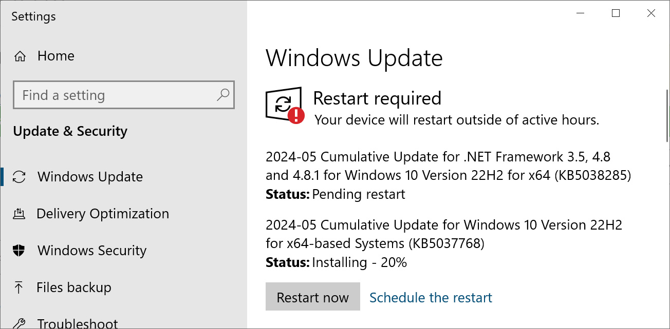 Windows 10 KB5037768 cumulative update preview