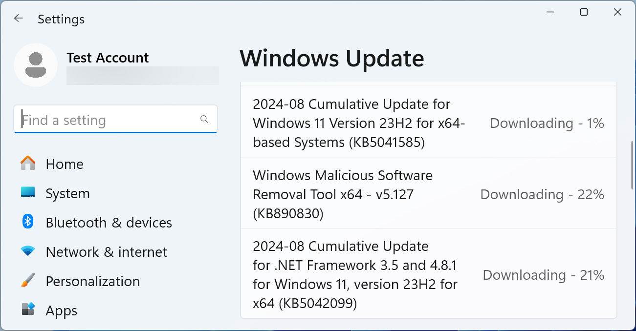 Windows 11 KB5041585 cumulative update