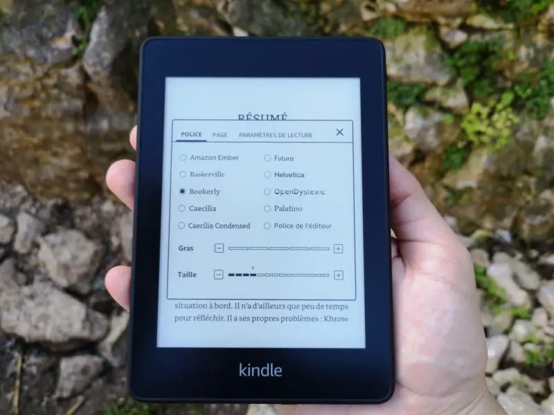 Interface Amazon Kindle Paperwhite