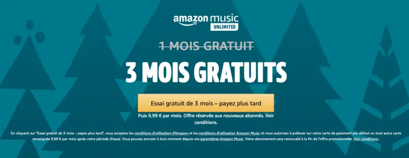 Amazon Prime Music 3 mois gratuit