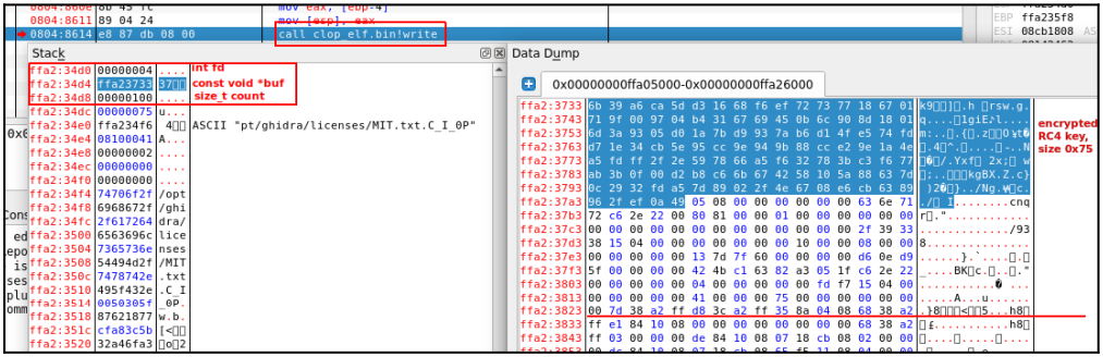 Writing the RC4 and extra data on the file