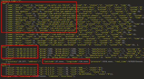 JSON request that exfiltrates data