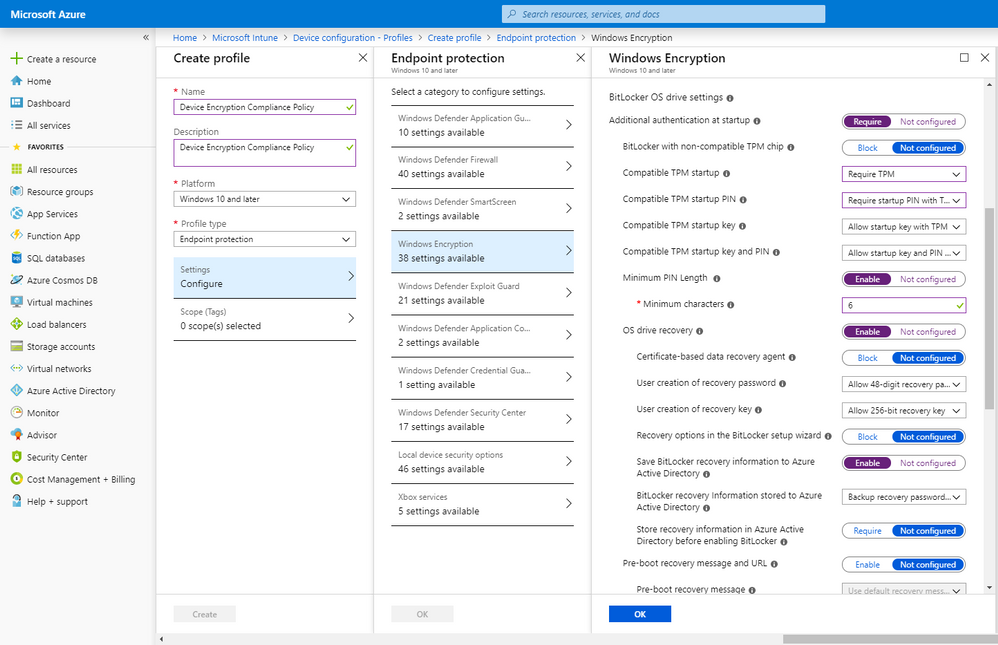 Microsoft Intune Endpoint Protection portal 