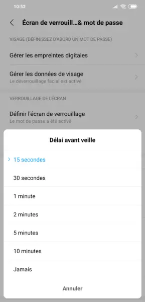 Mise en veille Android