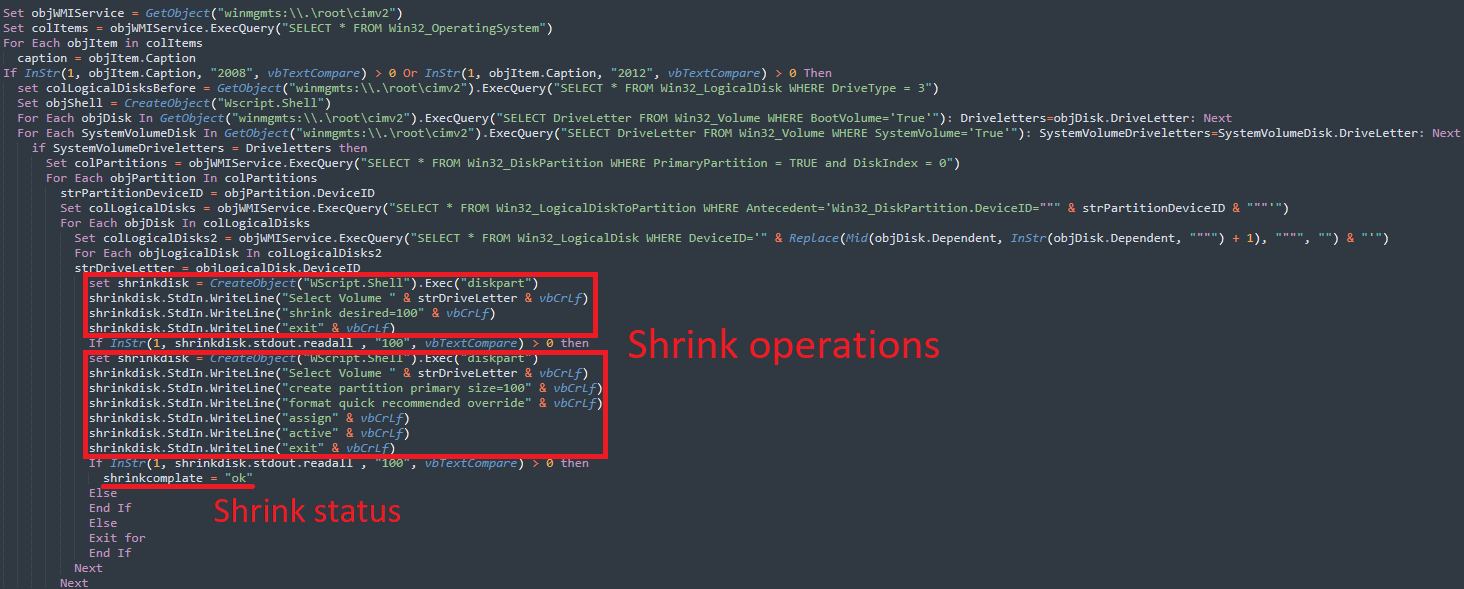 ShrinkLocker code for resizing partitions