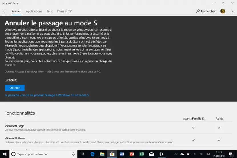 Mode S Microsoft Surface Go