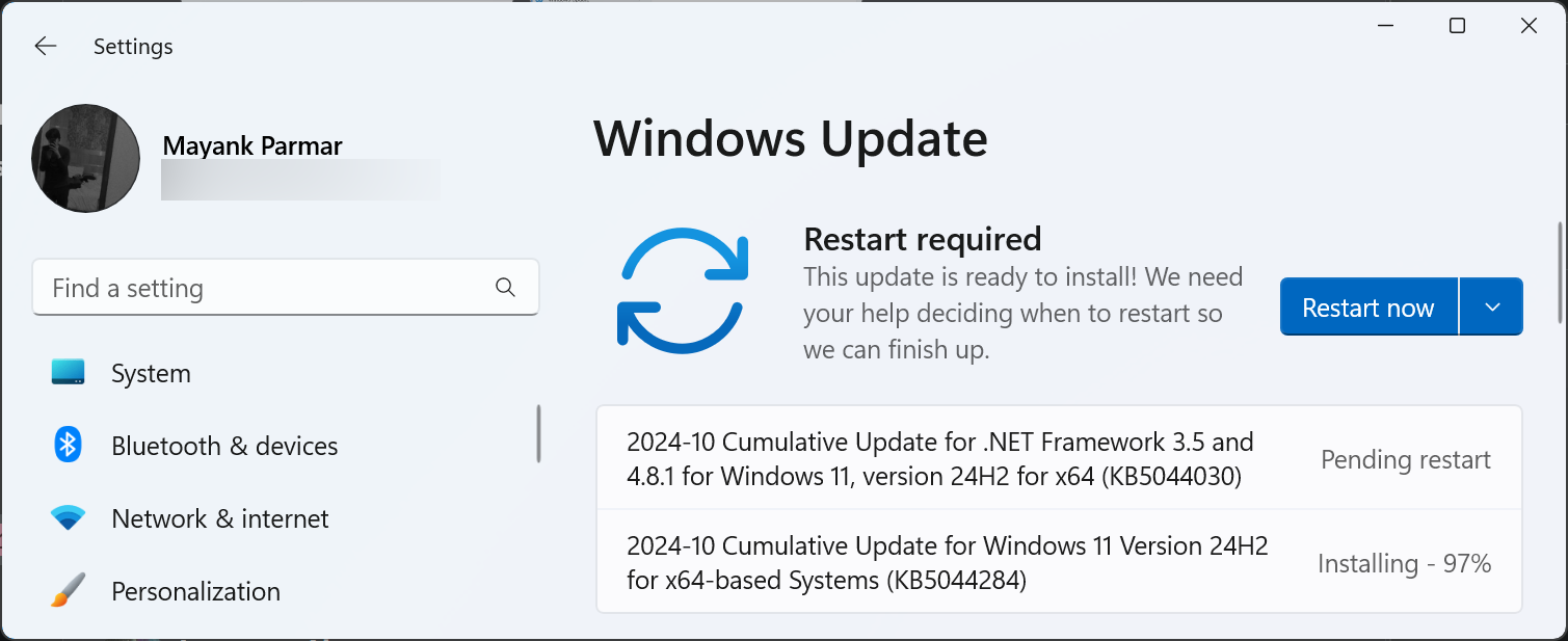 Windows 11 KB5044284 cumulative update