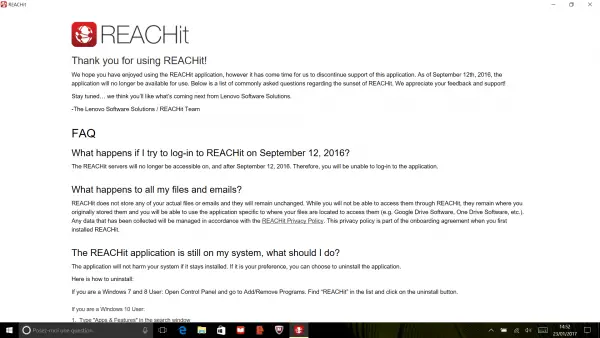 Le service REACHit a fermé ses portes il y a peu de temps.
